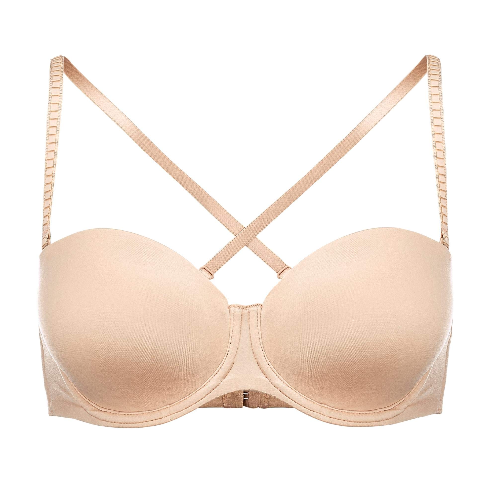 Mey Damen Multiway-BH - BH mit gepolsterten Cups und mit Bügel - Verstellbare und abnehmbare Träger - Luxuriöser Glanz und perfekte Passform - In Schwarz und Beige - Dessous Serie Joan - 74228