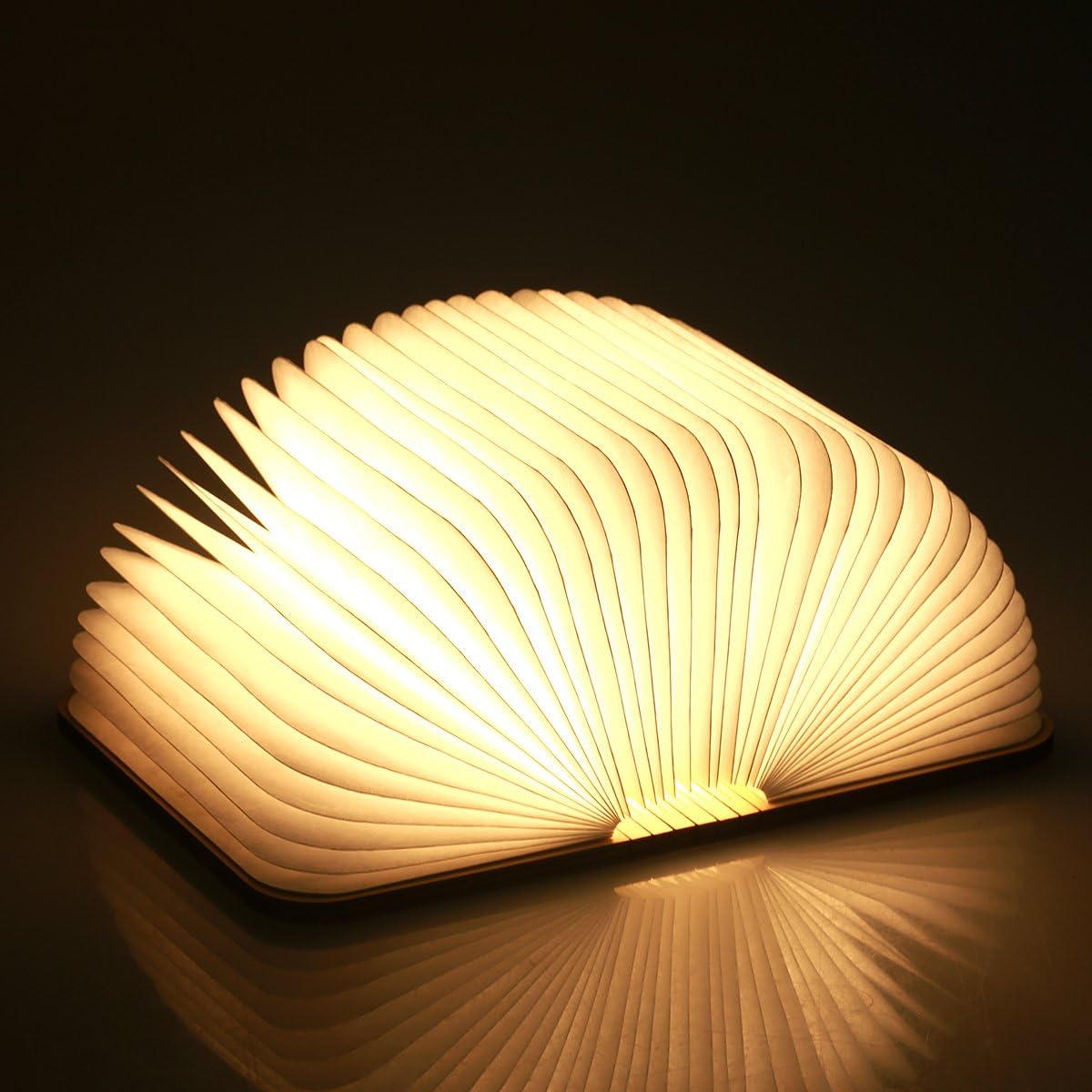 ANSTEN Wooden Folding Book Lamp, LED Book Light, Table/Desk Lamp for Home, Office & Room Decor, Bright Enough for Reading, Ideal Gifts for Wedding, Anniversary, Christmas, Birthday