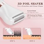 MAXGROOM Bikini Les femmes de l'époque, 3-in-1 Rasoir électrique sans douleur pour cheveux pubiques, sans fil imperméable Lady Shaver LED Lumière, Poche de voyage & Nettoyage facile