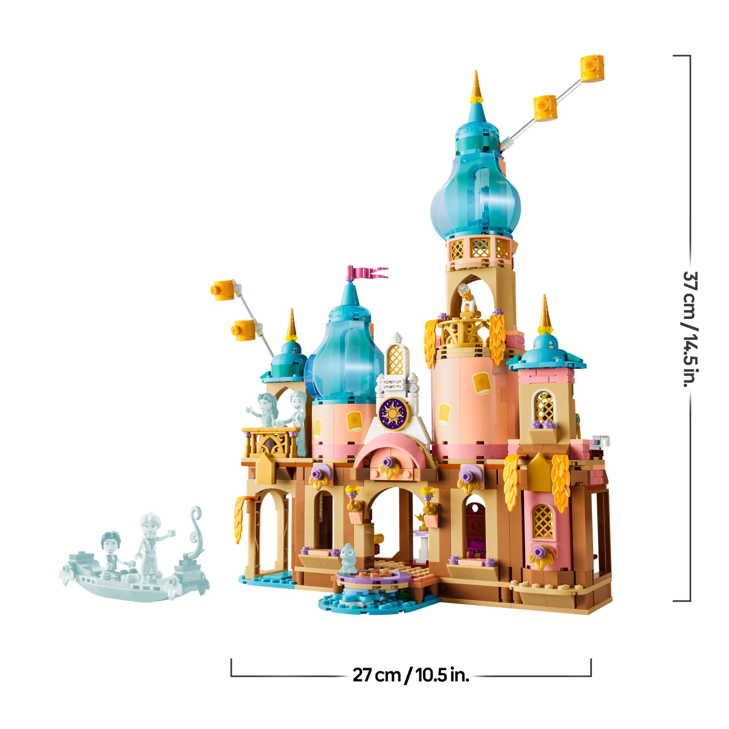 LEGO | Disney Princess Il Castello di Rapunzel Giocattolo - Modello da Esposizione con 4 Mini Bamboline, Figura di Pascal e Accessori - Regalo di Compleanno per Bambine da 6 Anni in su e Fan - 43297