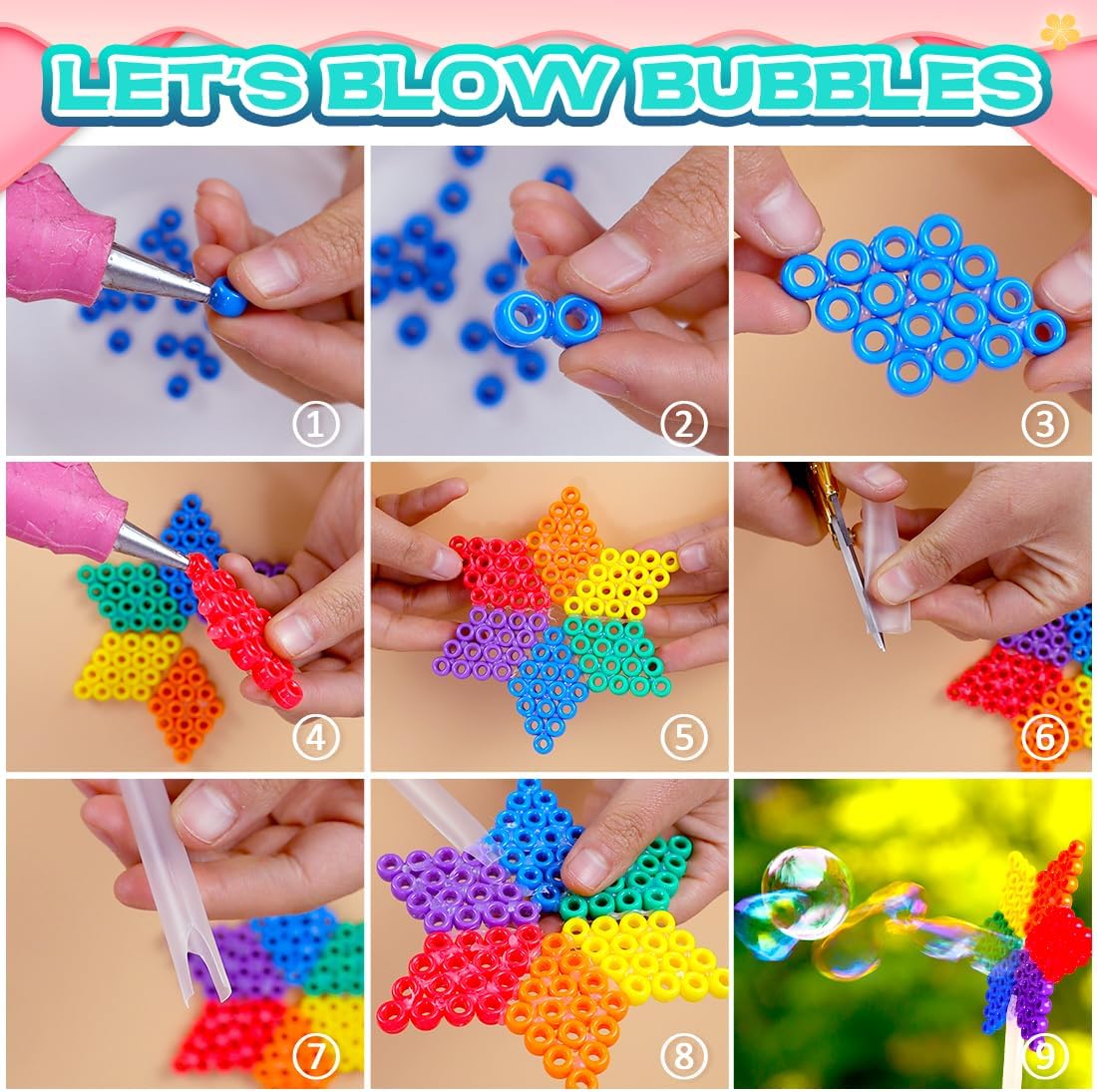 Iooleem Pony Beads(1000pcs Purple Pony Beads), Beads for Jewelry Making, Crafts, Beading Supplies, Arts & Crafts Materials for Jewelry Making. - Image 3