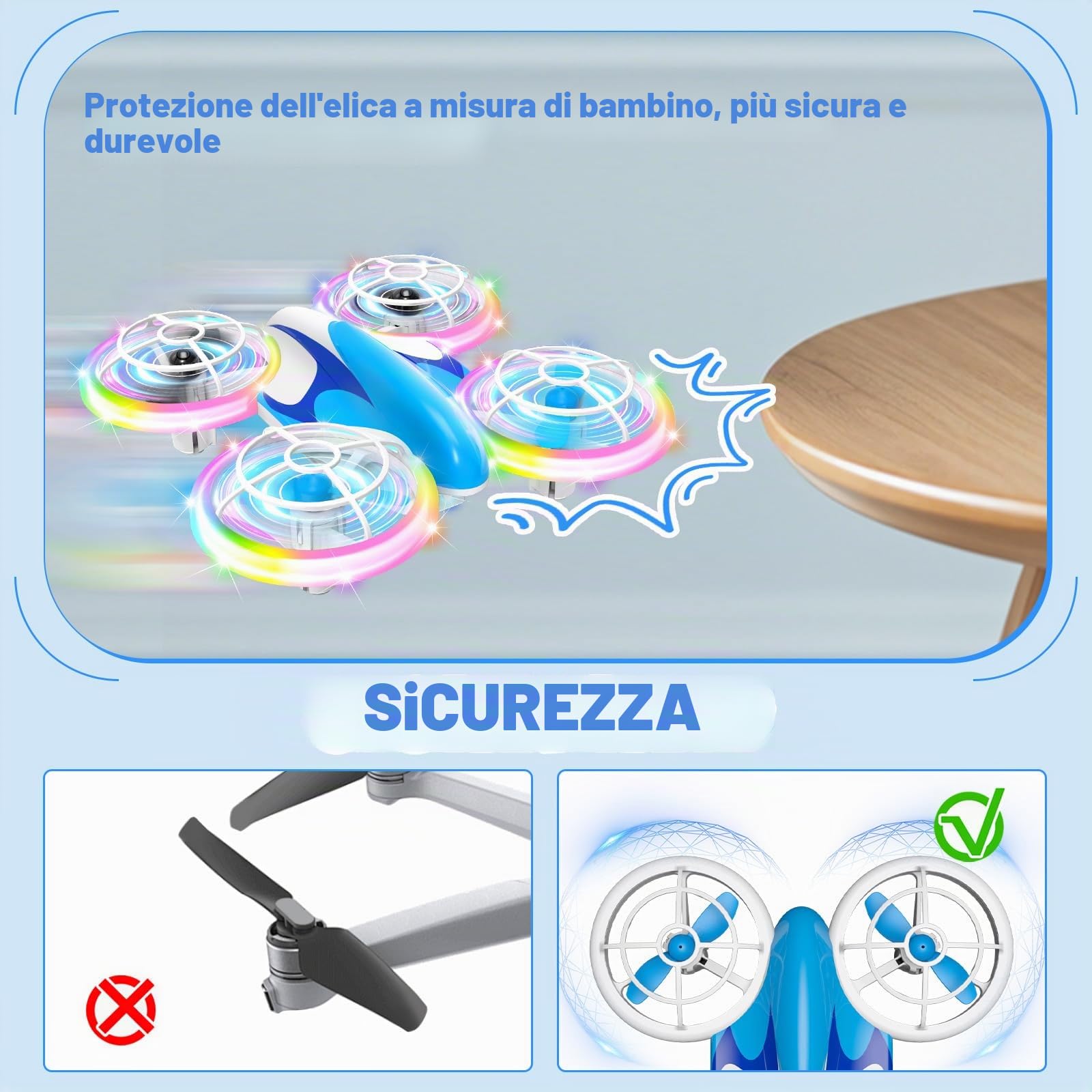 Mini Drone per Bambini con Luci LED Colorate – Giocattolo Volante con Rotazione a 360°, 2 Velocità, Decollo/Atterraggio Automatico – Per Principianti, Ragazzi e Ragazze da 6 7 8 9 10+ Anni | 360° Flips, luci LED per interni ed esterni, aereo RC con 3 batt