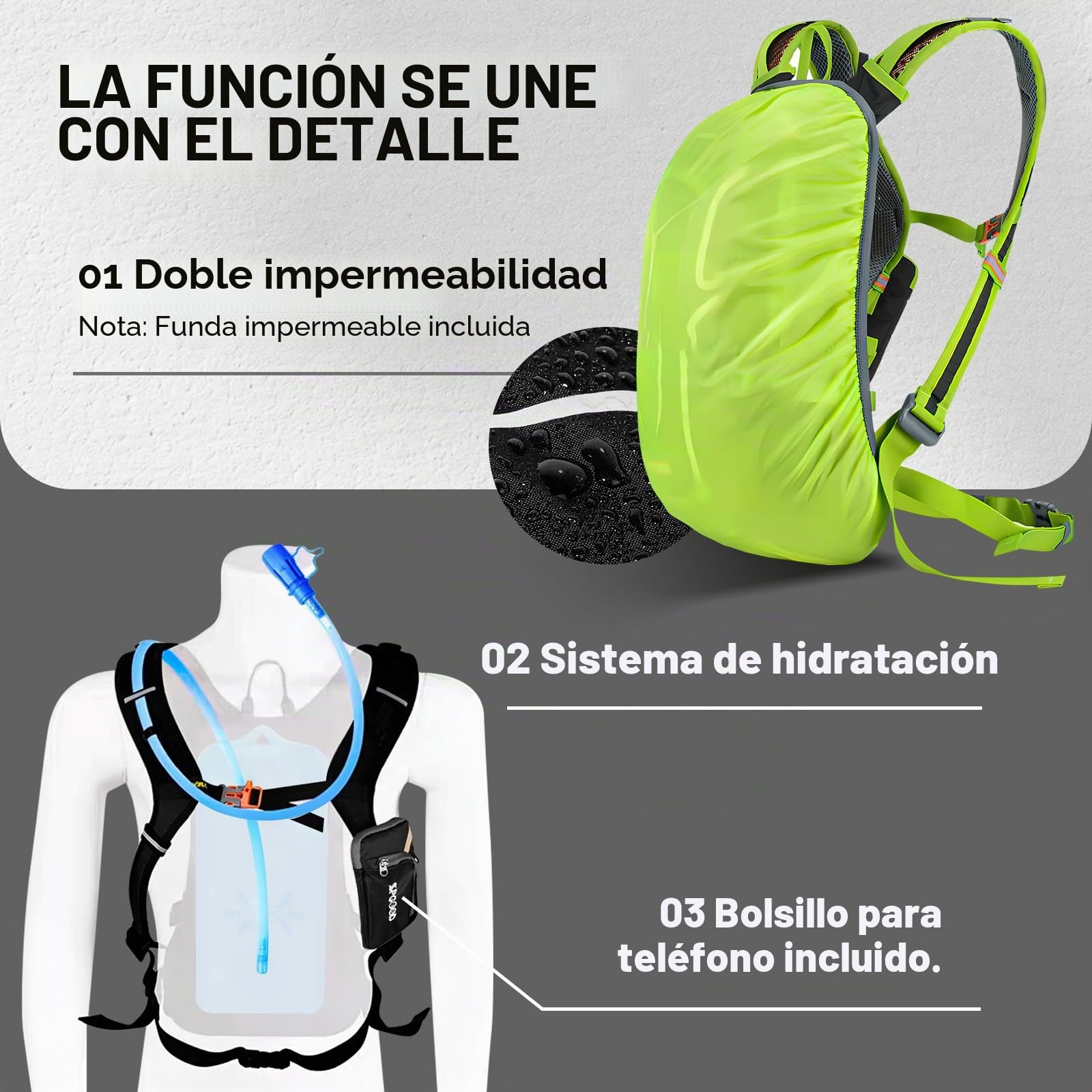 SPGOOD Mochila para bicicleta de 20L/25L/30L (9 colores), impermeable, ultraligera, para hombre y mujer, multifuncional, con protector de lluvia y cubierta para casco, mochila MTB, mochila de montaña