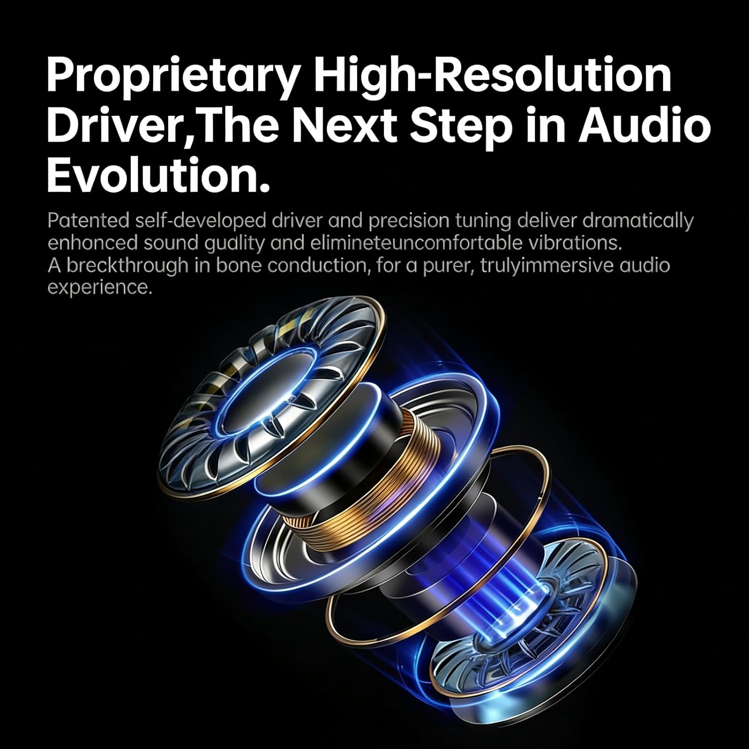 Bone Conduction Headphones with Premium Loud Sound, Bluetooth 6.0 Open Ear Headphones with Mic, Bluetooth Headphones with 10Hrs Playtime, IP65 Waterproof Sports Headset for Running, Cycling, Walking