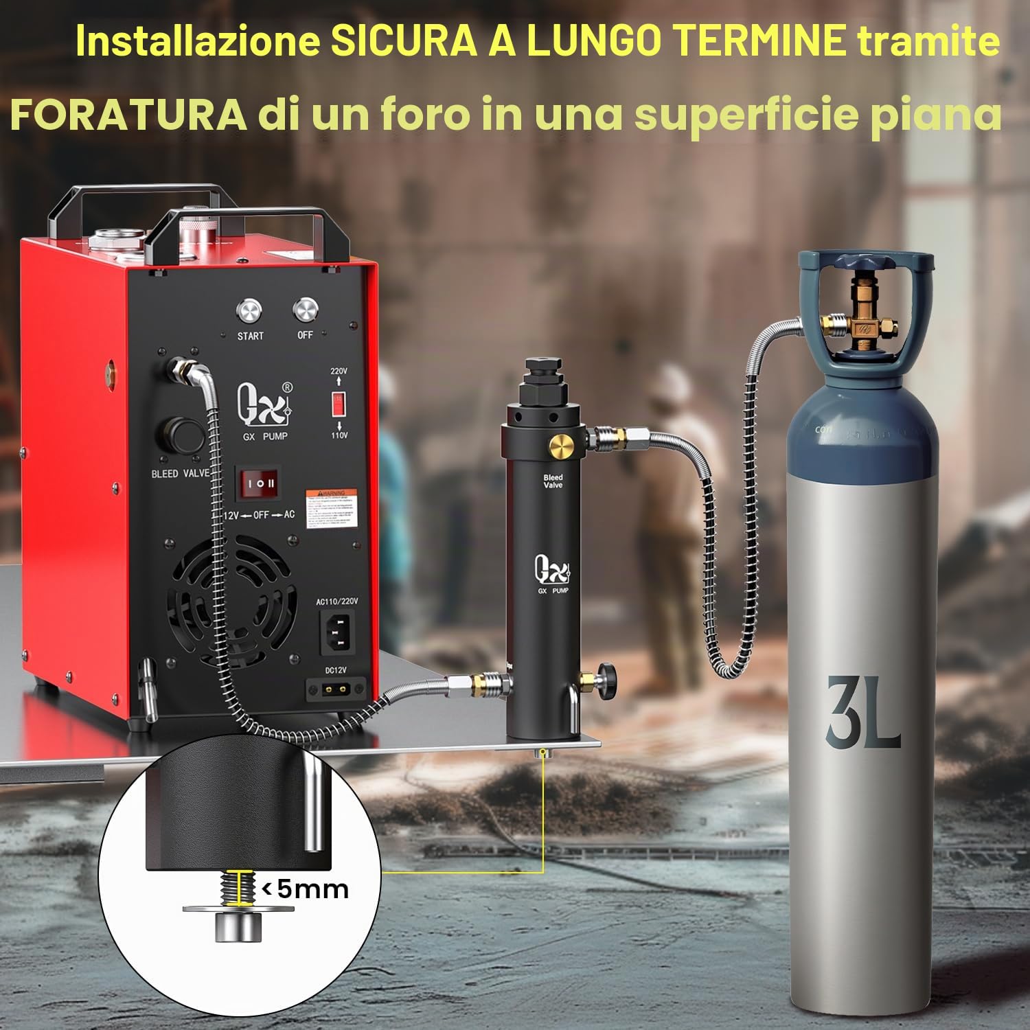 Filtro professionale per compressore d'aria PCP – GX 5800PSI separatore olio/acqua con magnete e montaggio a vite, con valvola di tenuta della pressione 2000 psi, filtro aria secca per bombole
