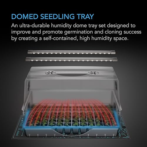 Miniatura 2 de AC Infinity Kit de germinación de cúpula de humedad grande resistente de 6 x 12 pulgadas, barras de luz LED de espectro completo con LED Samsung