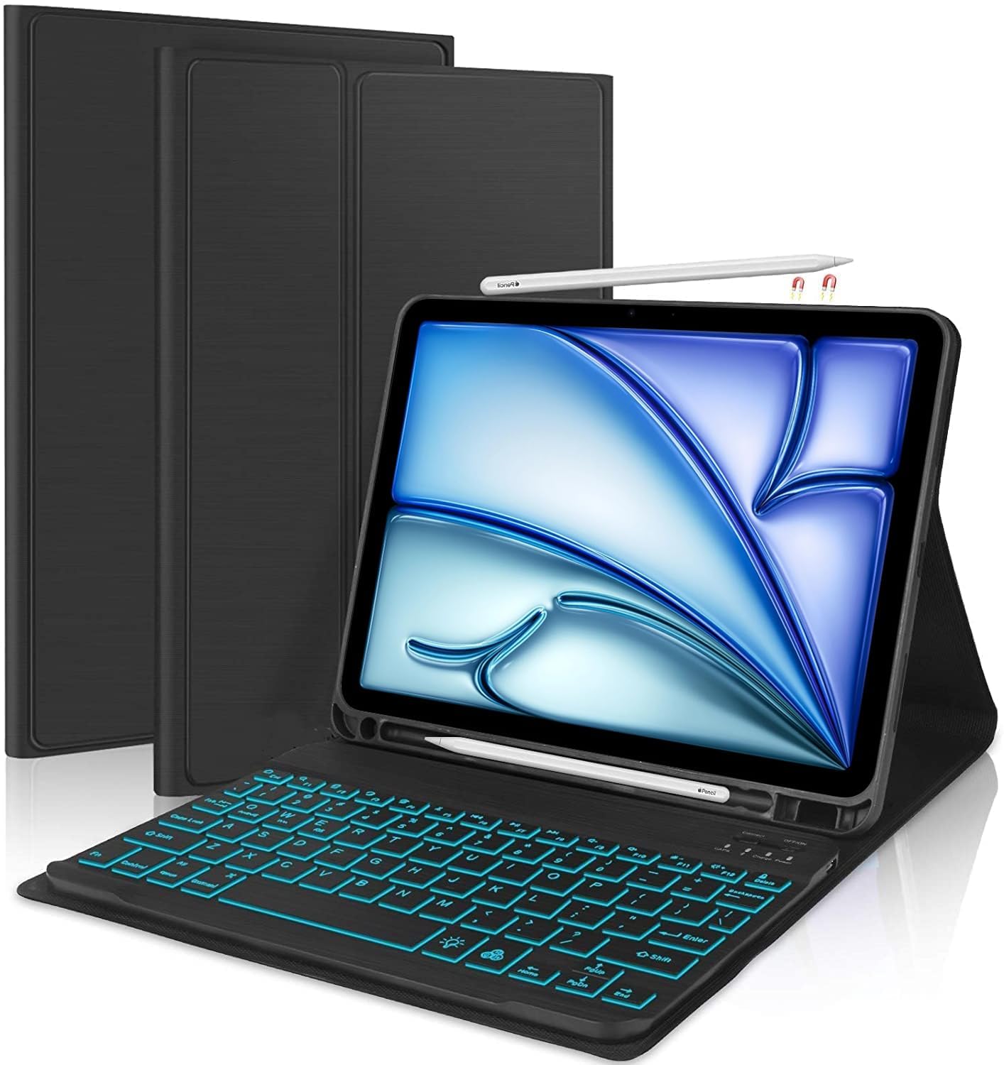 ProElite Keyboard case for Apple iPad Air 13 2024 & iPad pro 12.9 5th/6th Gen with Pencil Holder, Magnetic Detachable Wireless Bluetooth Keyboard Built-in 7-Colors Backlit, Black (B0D8Q3L6C7) Amazon Price History, Amazon Price Tracker
