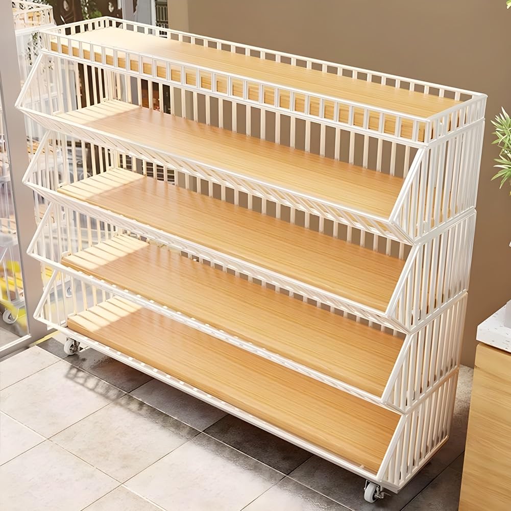 Supermarktregale, Verkaufsständer, Drogerien, Convenience Stores, Organizer mit Rädern, weiß, 120 x 45 x 140 cm
