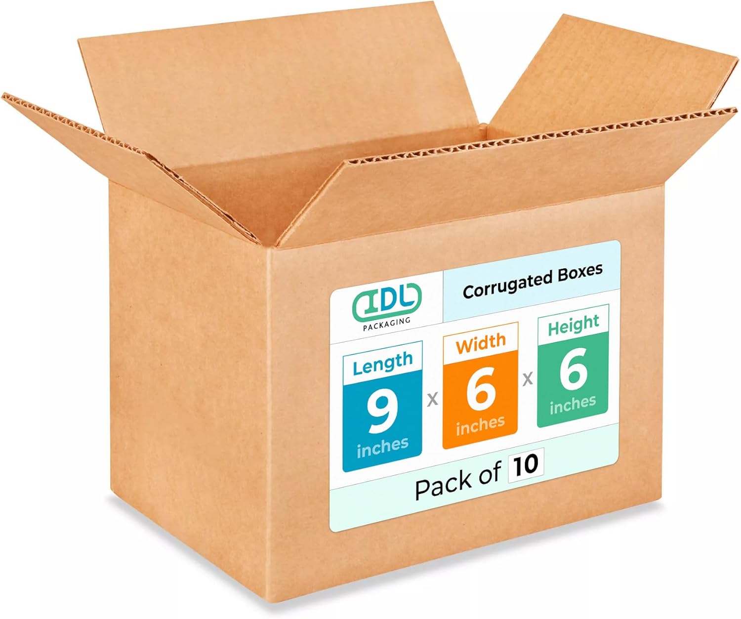 Small Moving & Shipping Boxes 9x6x6 inches (10-Pack) - Extra Strength 200 lb vs Regular - Corrugated Boxes for Packaging for USPS/FEDEX - Moving Box Heavy Duty - Cartons Box by IDL Packaging