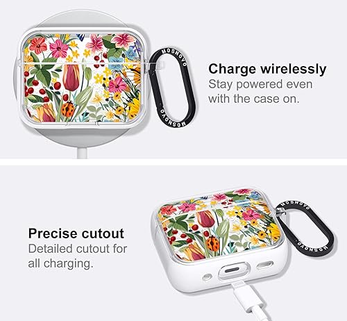 Miniatura 219 de MOSNOVO Funda protectora transparente para AirPods Pro 3, con anillo de metal duro de lujo de doble capa a prueba de golpes, diseñado para AirPods