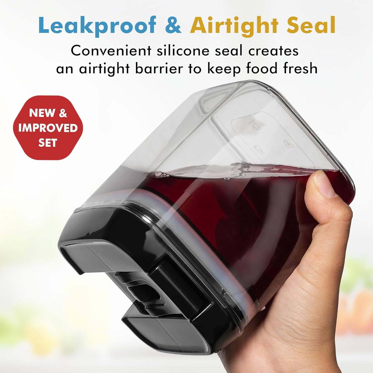 Shazo 9 PC Airtight Food Storage Containers - BPA Free Clear Plastic Snack & Spice Containers with Easy Lock Lids - Kitchen and Pantry Organization for Herbs, Coffee, Tea - 0.5L / 2.1 Cups - Image 2