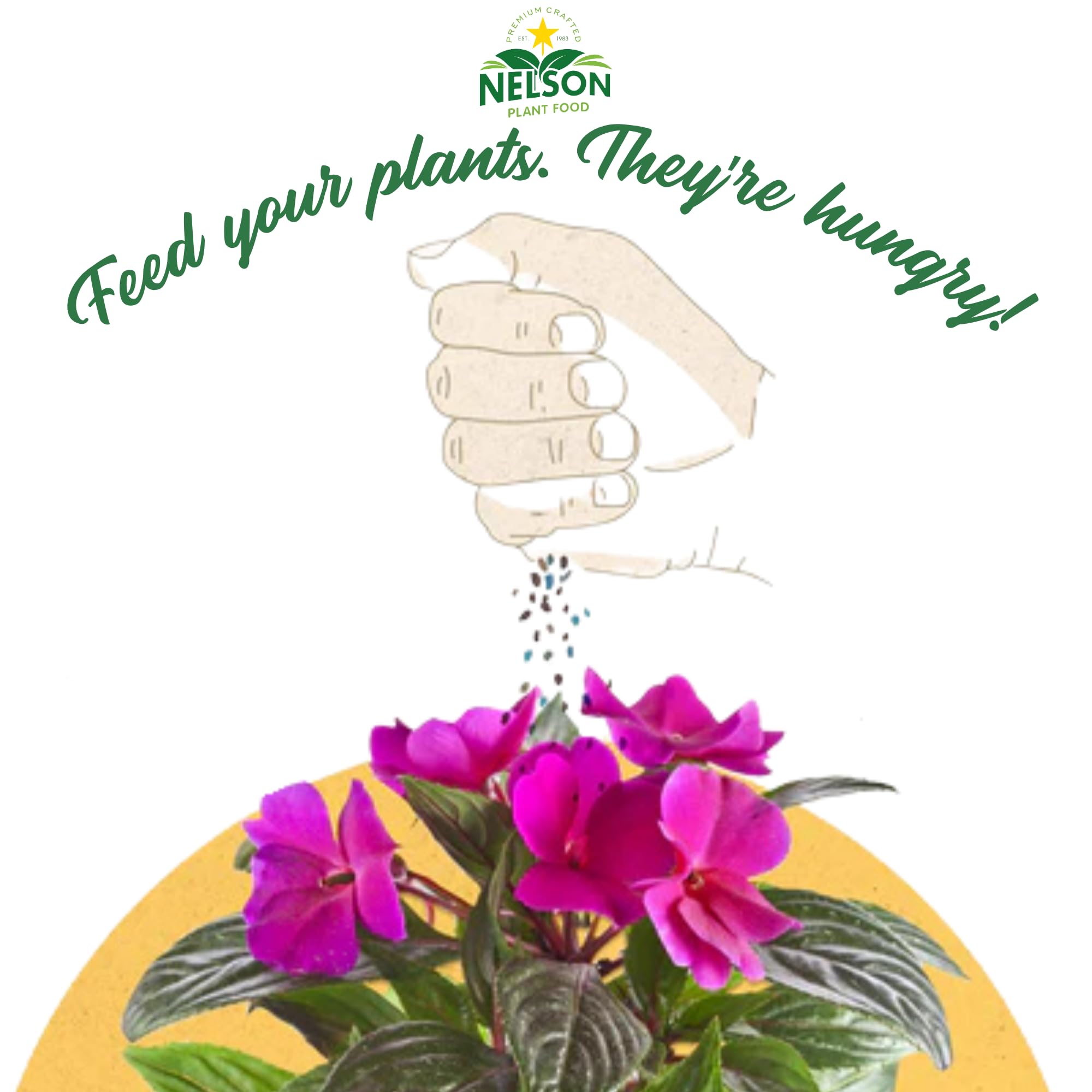 NELSON PLANT FOOD NutriStar Hibiskus und blühende Tropicals im Bodenbehälter, für drinnen und draußen, Granulat-Dünger, 0,9 kg