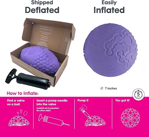 Miniatura 3 de Edushape Texture-iffic - Pelota sensorial para bebé, bola de bebé de 7 pulgadas que ayuda a mejorar las habilidades motoras gruesas para niños,