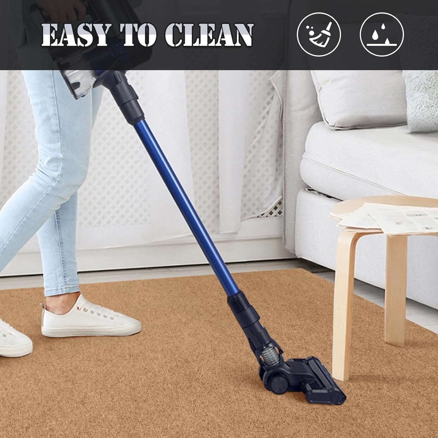 ANTPOP 2FT x 6FT Non Slip Runner Rug - Waterproof Washable Outdoor Runner Rug for Hallway, Patio, Laundry Room, Custom Length Carpet Runner for RV, Entryway, Garage, Patio, Indoor Outdoor