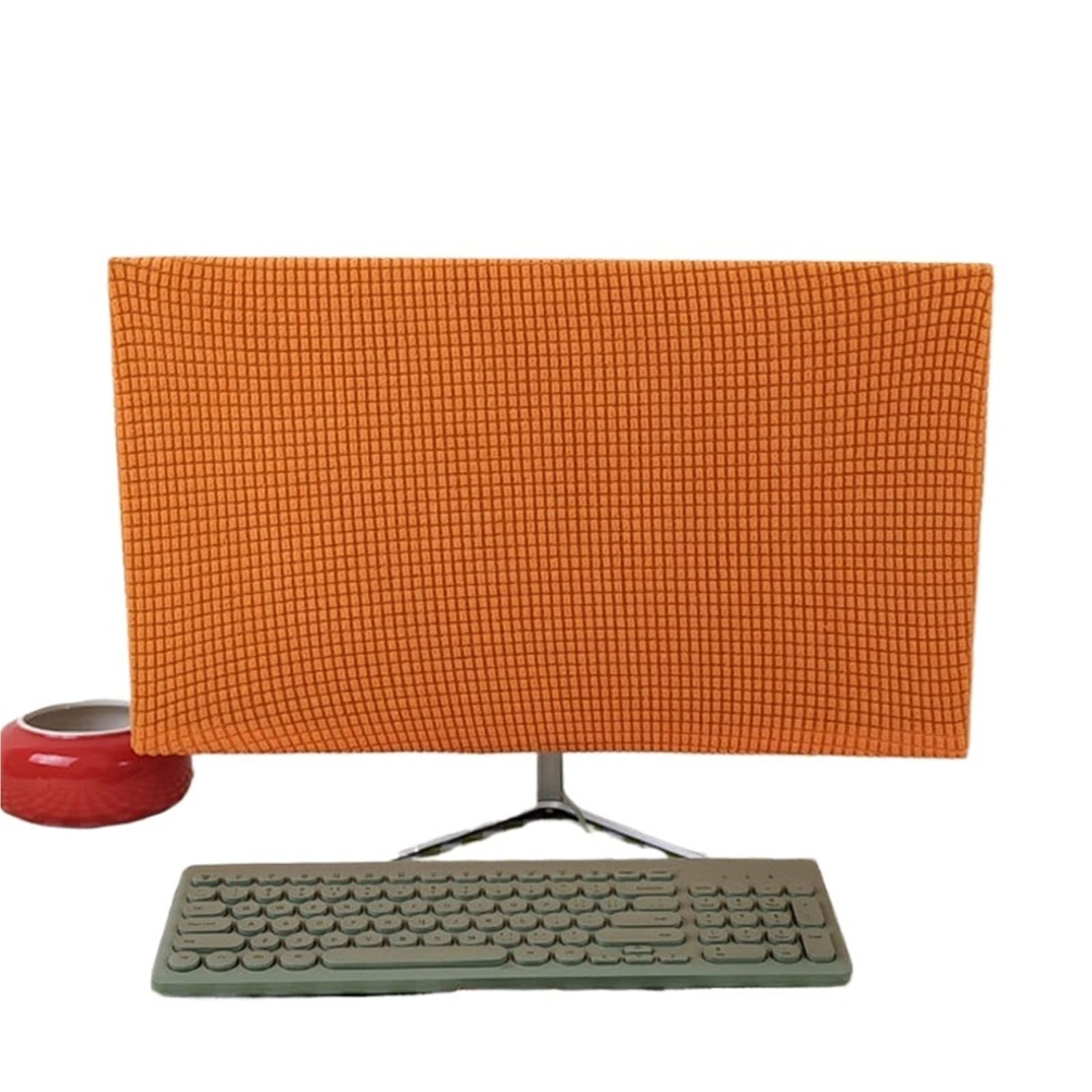 Wwyyzayc Color-12 For 27Inch Computer Monitor Cover Sleeve Case Solid Color Elastic Home Office Desktop Screen Protector Covers(Color-12)