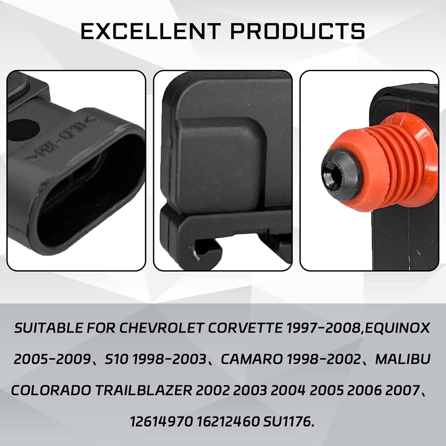 Map Sensor Manifold Absolute Air Pressure Sensor SU1176 12614970 16212460 for Chevy Corvette 1997-2008, Camaro 1998-2002, Equinox 2005-2009, S10 1998-2003, Malibu Colorado Trailblazer 2002-2007