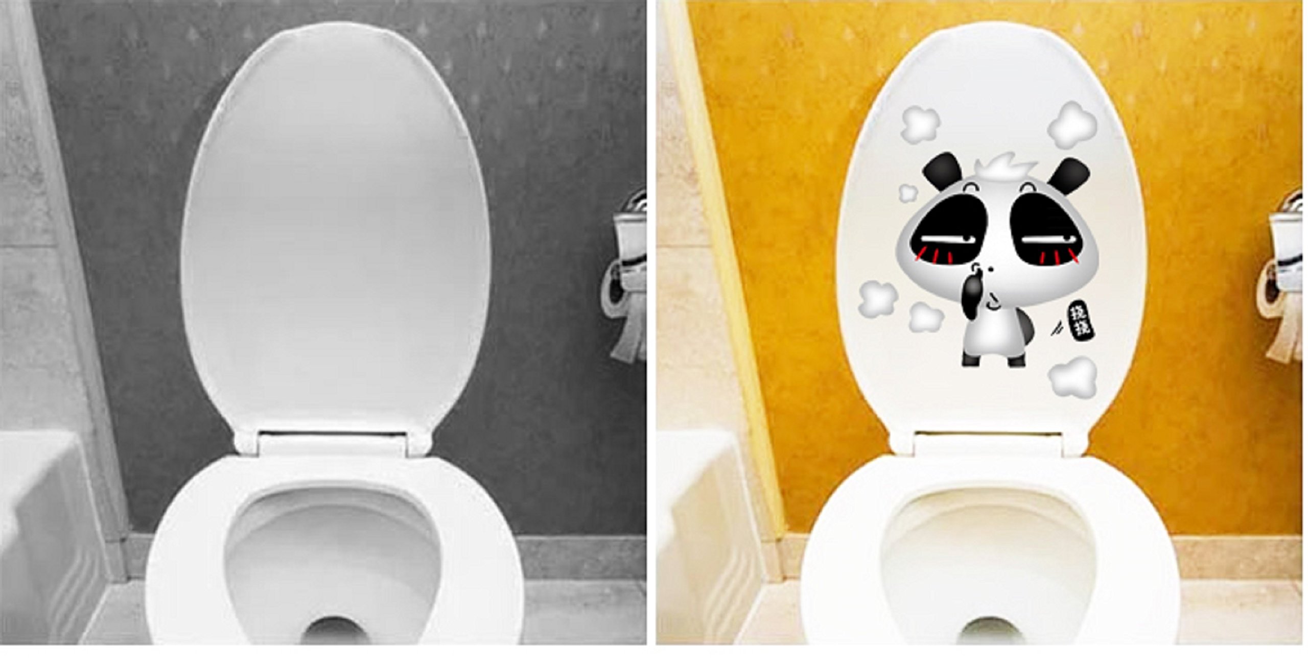 Jaamso Royals 'The Best Seat in House Panda Toilet' Wall Sticker (21 cm X 29.7 cm) 1