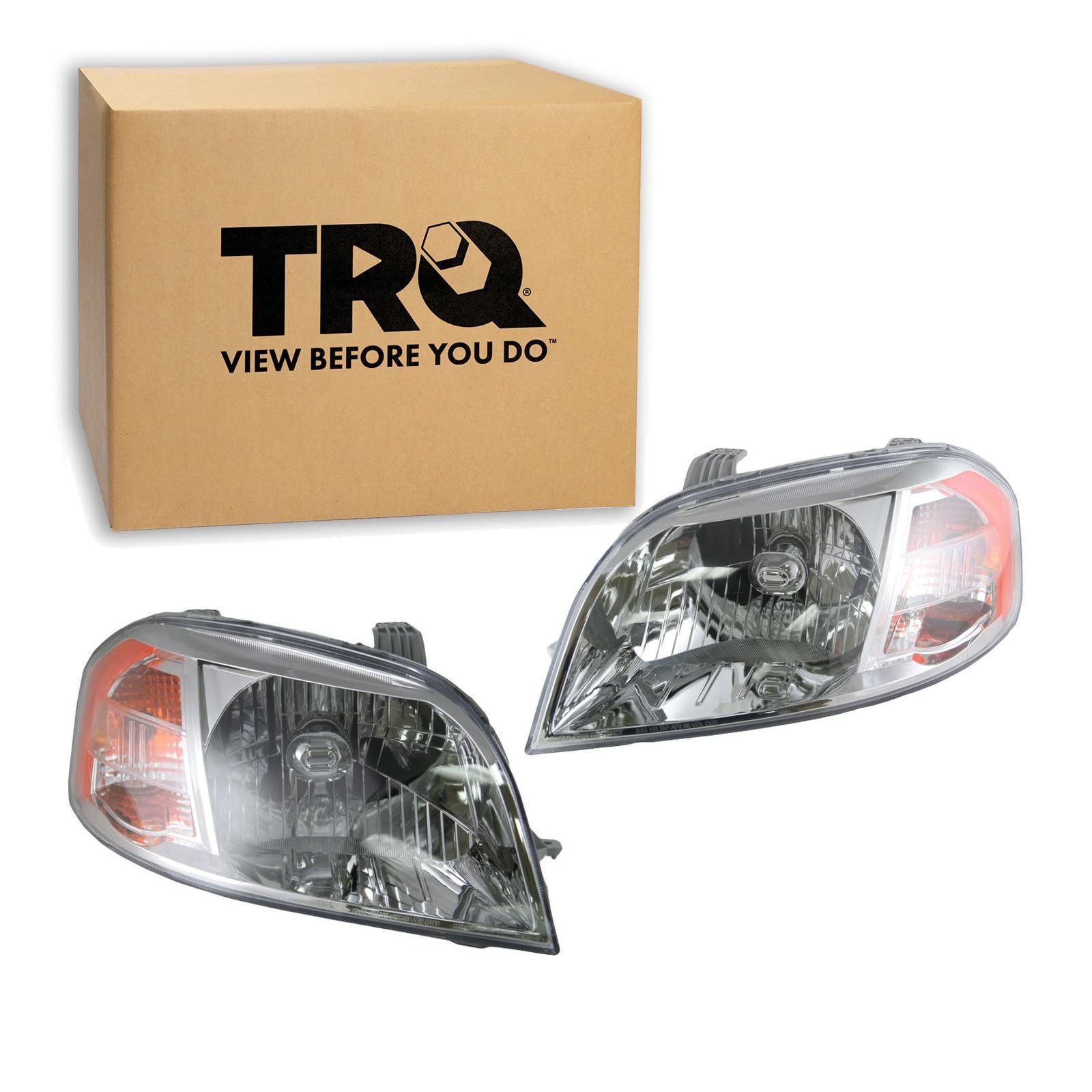 TRQ Headlight Assembly Set GM2502273 GM2503273 Compatible with 2007-2011 Chevrolet Aveo