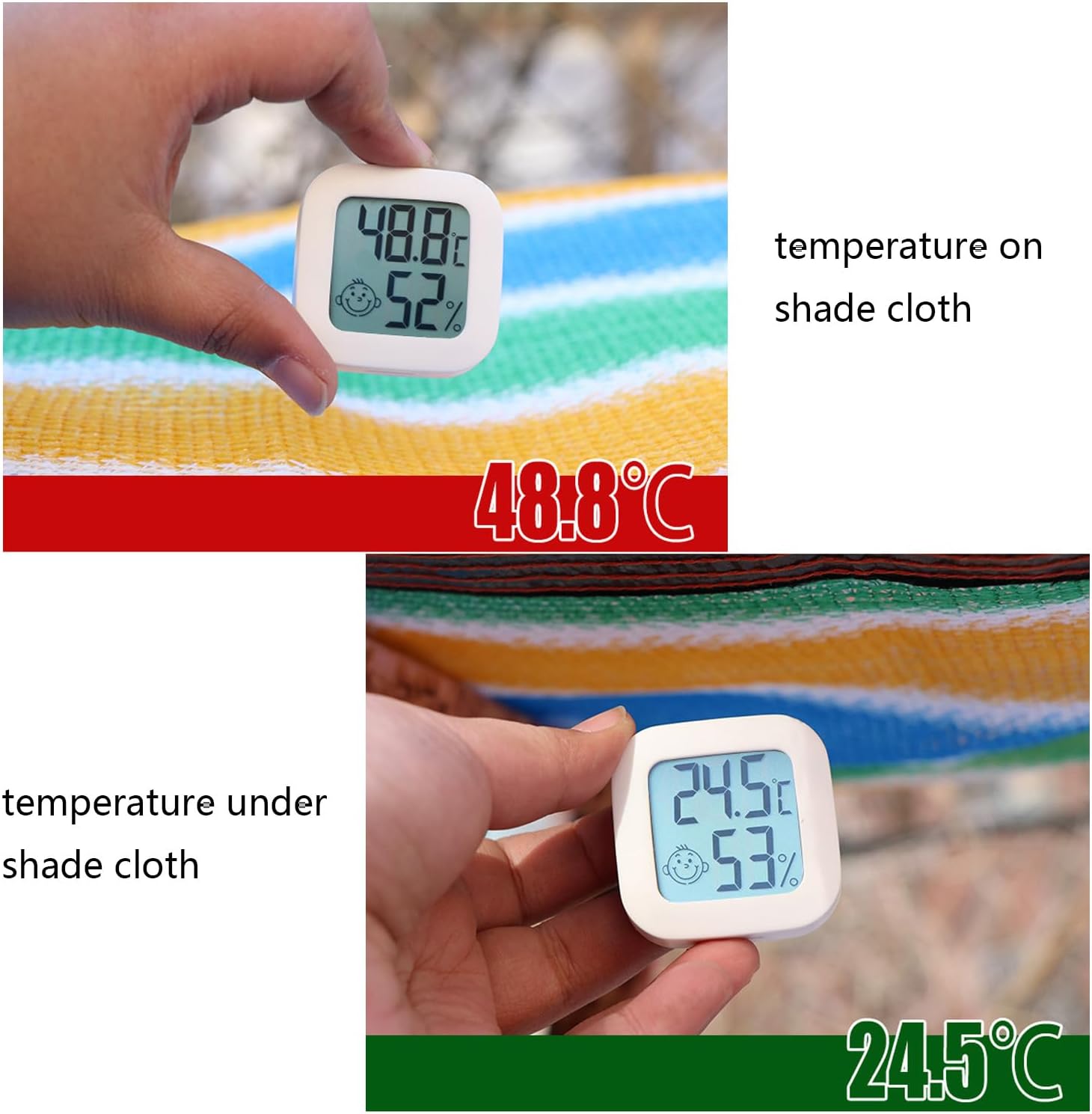 90% Sun Shade Mesh, 10'x20' Sunscreen Fabric, UV Blocking Awning, Colorful Striped Sun Shade Mesh with Rope Loop for Outdoor Pergola, Patio, Garden Deck (10ftx16ft)