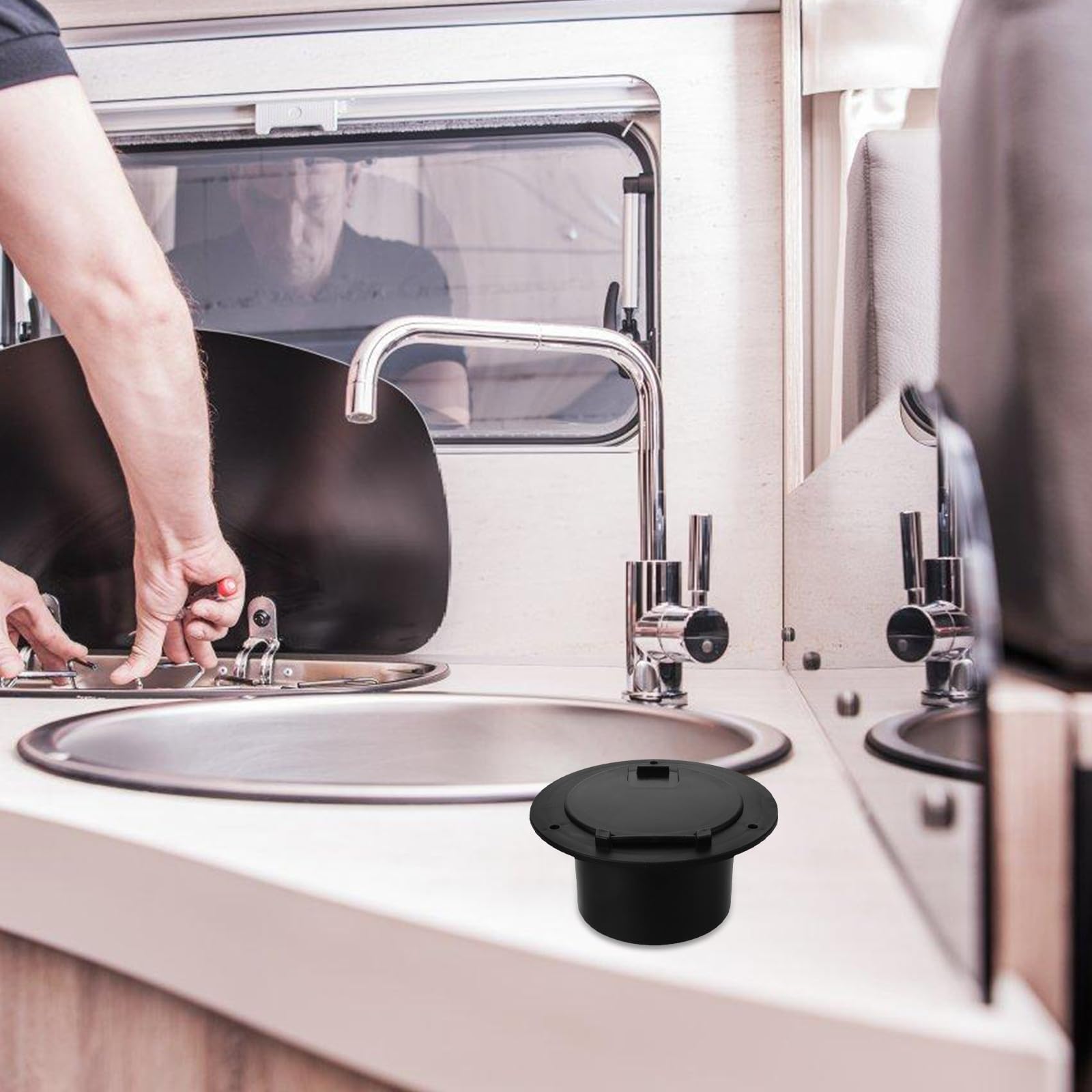 PRETYZOOM Wohnmobil Stromkabelabdeckung Rund aus Robustem ABS Kabeldurchführung für Yacht und Wohnmobil Kabelschutz Außen mit Einfacher Kabelführung