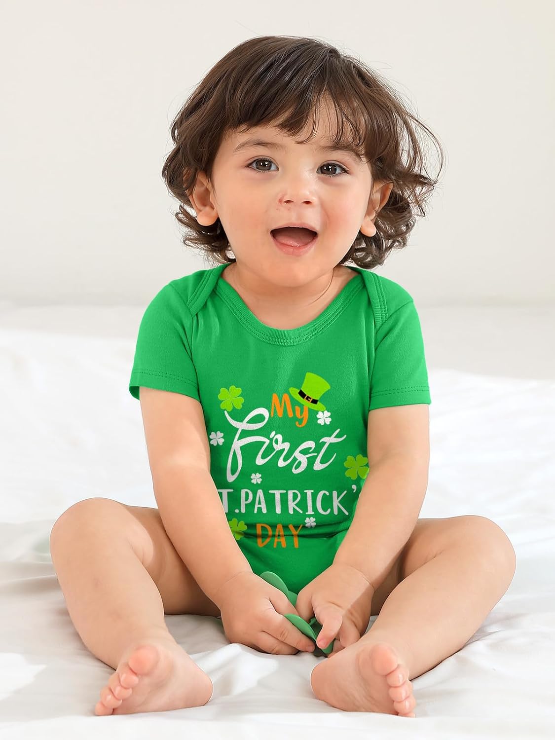 BesserBay Baby St Patricks 100% Cotton Short Sleeve Bodysuit Newborn Easter Day Bunny Outfit Lucky Irish Onesie 0-24 Months - Image 4