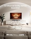 ULTIMEA 5.1ch Soundbar with Dolby Atmos, Sound Bar with Subwoofer for Smart TV, Home Theater Surround Sound System for TV, 300W, Adjustable Bass Boost, App, Bluetooth 5.4, Poseidon M60 (2025 Model)