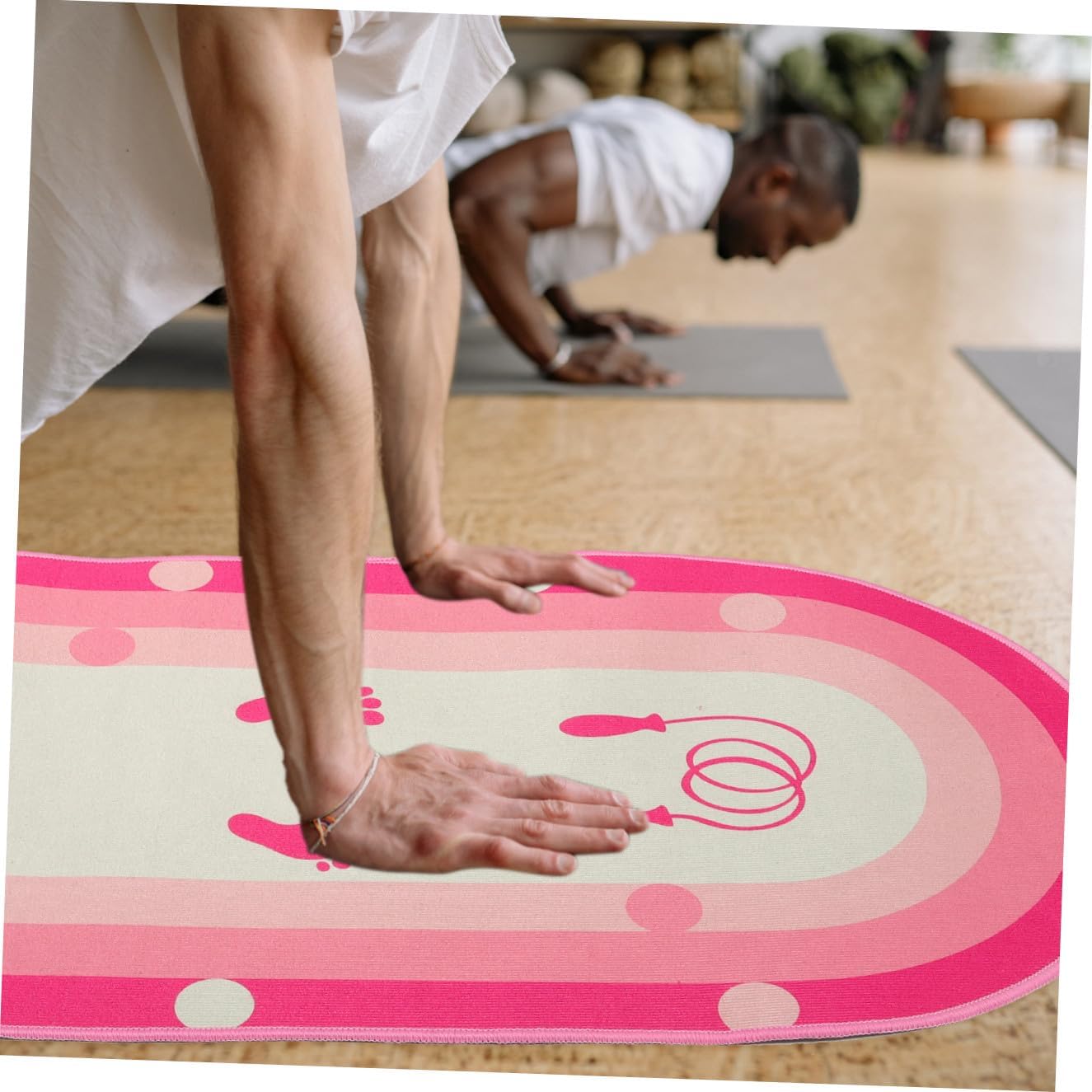 Multi-function Skipping Mat with Upgraded Silicone Bottom, Thickened Soundproof Jumping Pad 50x80cm Oval, Portable Quiet Workout Mat for Indoor Fitness Training and Home Exercise