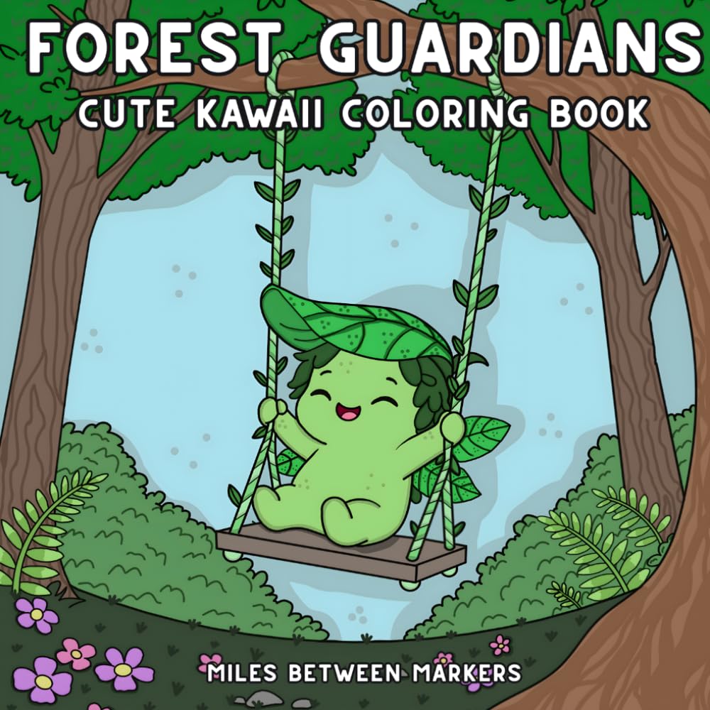 Forest Guardians: Cute Kawaii Coloring Book