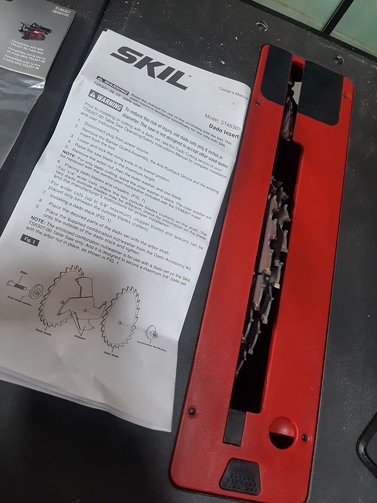 6/mo Finance Skil STA6307 Dado Insert Plate for Table Saw TS630700