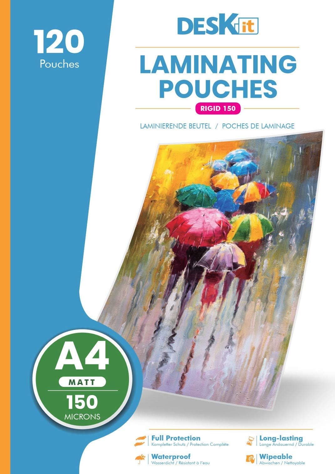 Fellowes Apex A4 Laminating Pouches, Glossy Finish, 100 Sheets Light