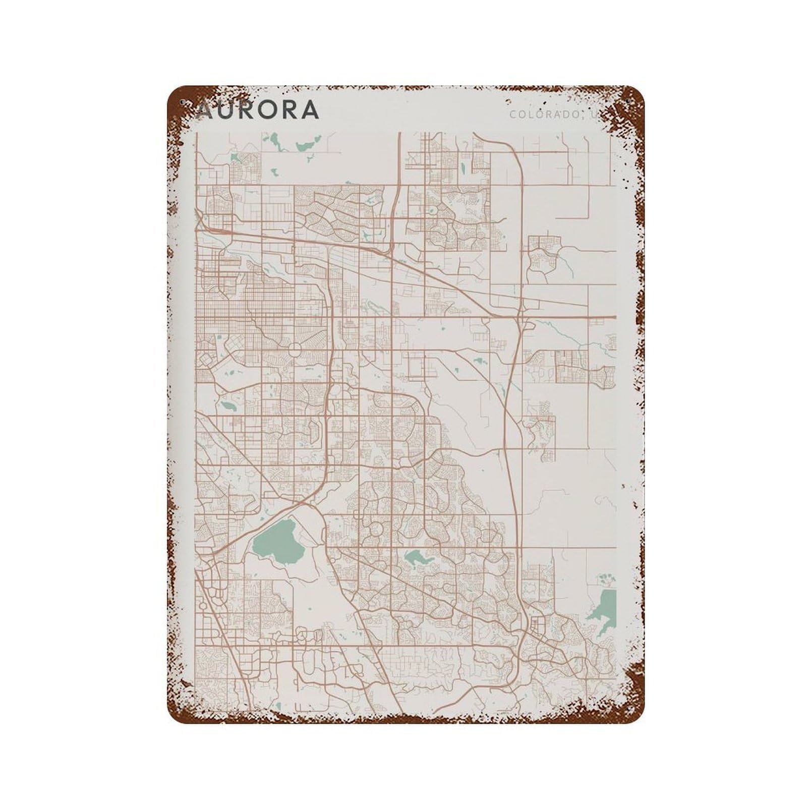 xiaoxiaoshen Aurora Map Colorado Travel Gift Farmhouse Decor (2) Wall Decor Art Metal Tin Poster Modern Home Decor Art Home Bar Shop Decorations Vintage Sign 40x30cm