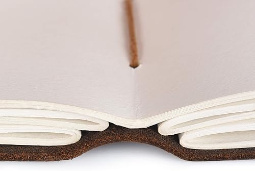 Miniatura 38 de Diario de viaje de cuero, cuaderno encuadernado vintage hecho a mano para hombres y mujeres, acabado antiguo, cuero de búfalo auténtico, papel