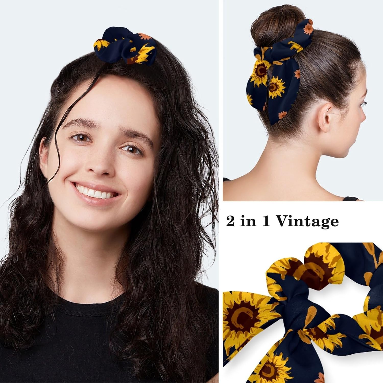 Oil Painting Sunflower Flowers Dark Color Background Adjustable Working Cap with Buttons/Bow Hair Scrunchy with Sweatband Washable for Woman
