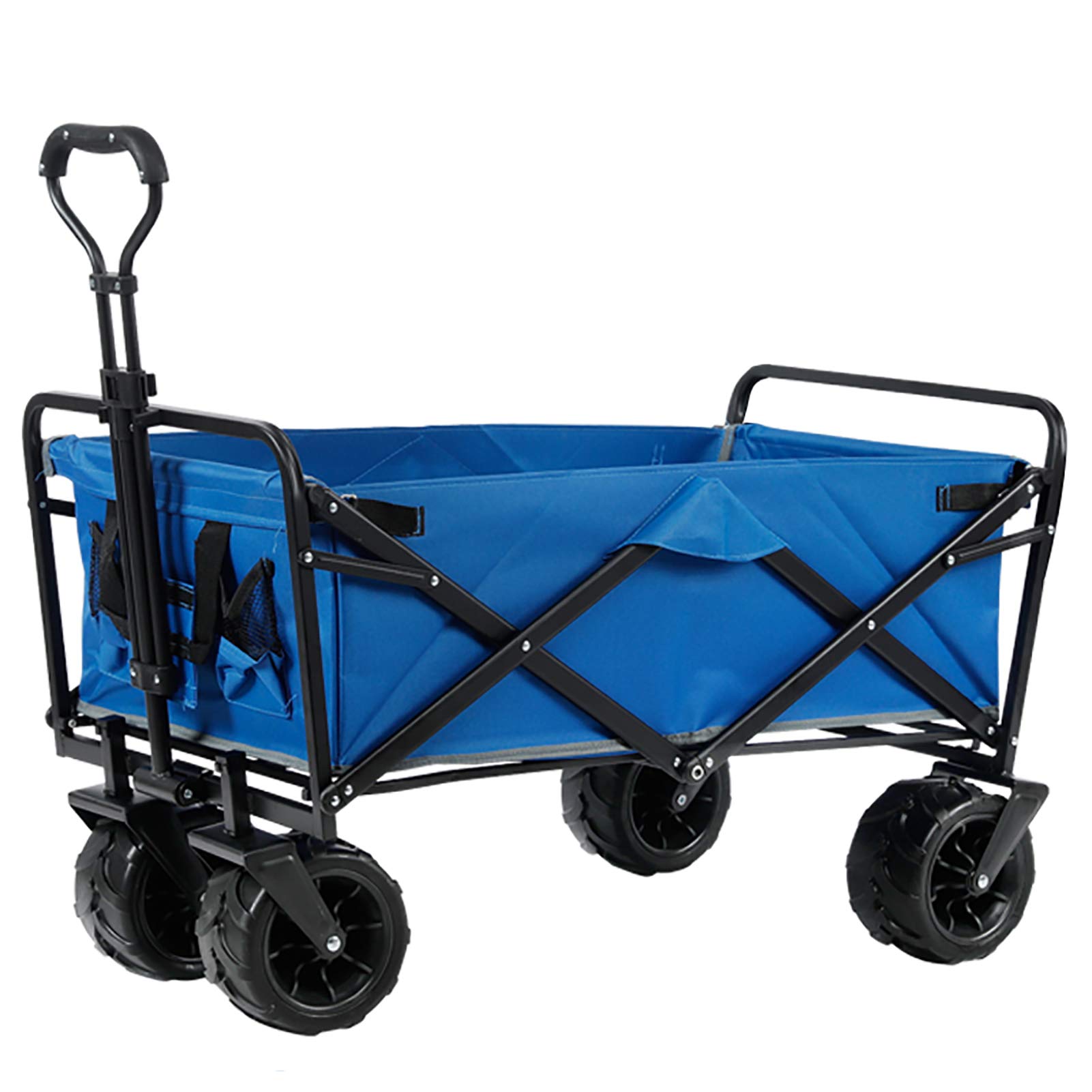 YanLin Beach Cart Garden Cart Foldable Pull Wagon Hand Cart Garden Transport Cart Collapsible Suitable for Outdoor Camping Shopping Picnic,B