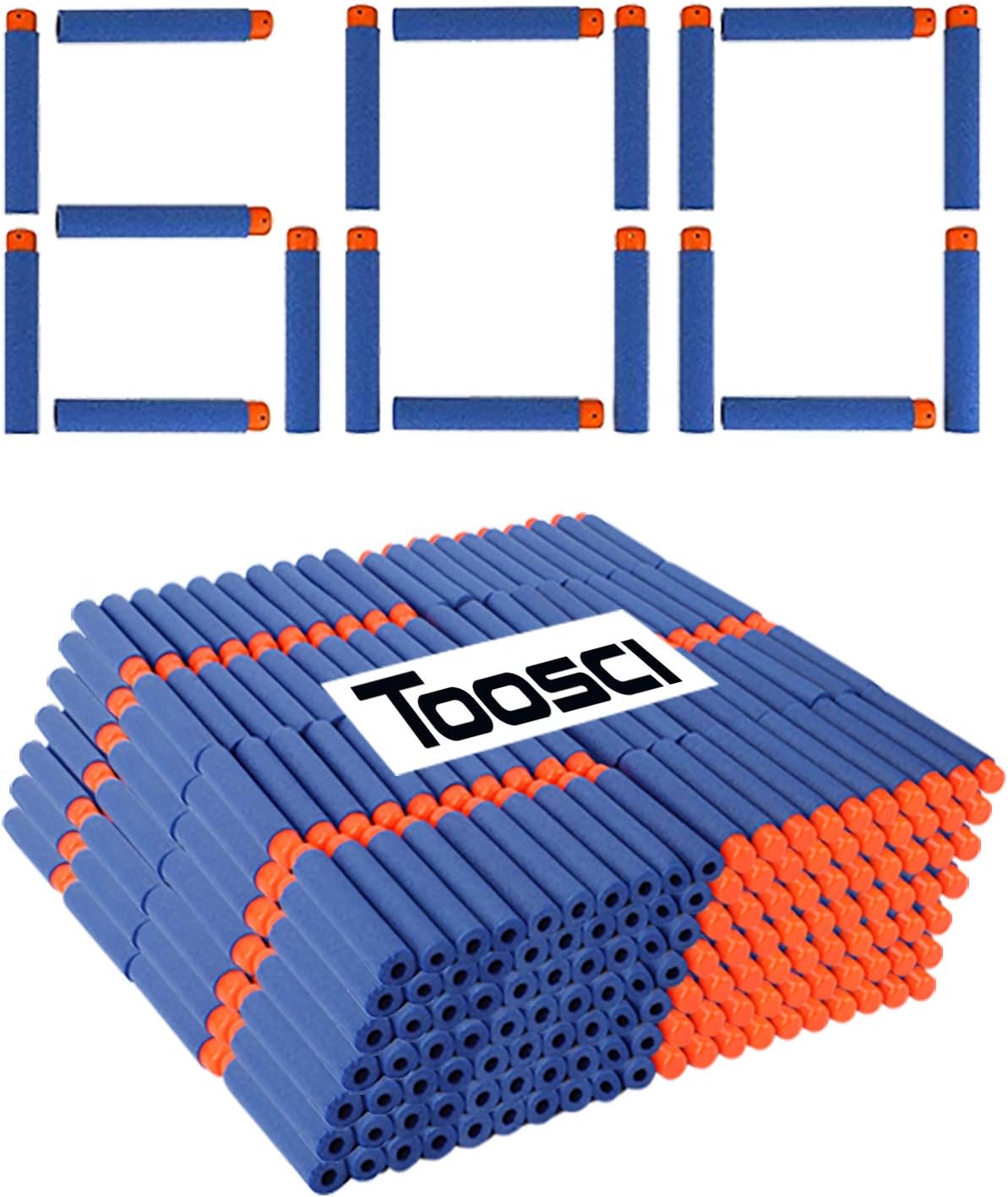 Nerf Bullet Refill Darts Premium Foam Bullets 600 Pack Compatible for Nerf N-Strike Elite Guns, Universal Dart Ammo Pack, Firm and Safe Nerf Toy Guns Accessories, 7.2cm - Blue