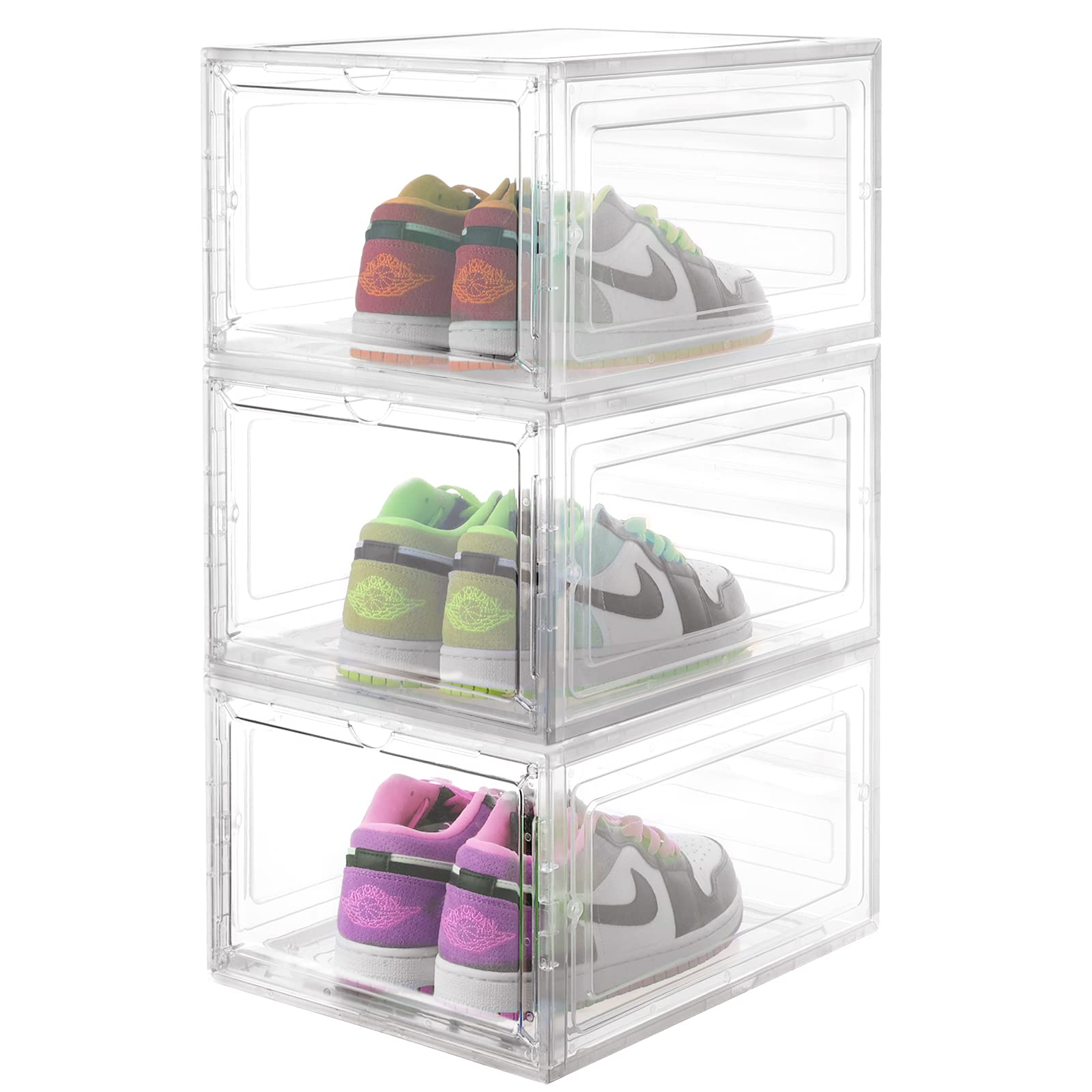 Buy Colmthys Shoe Storage Boxes, Clear Plastic Stackable Shoe Organizer Sneaker Boot Shoe