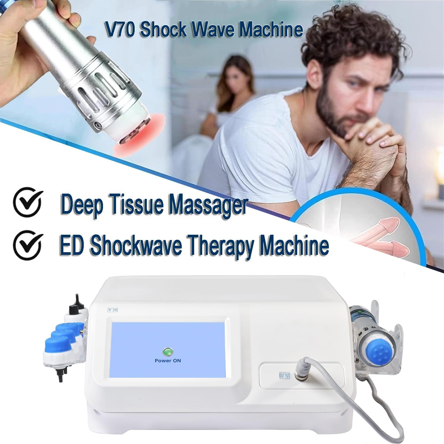 Apparecchio Per Terapia A Onde Durto, Dispositivo Per Terapia A Onde Durto, Massaggiatore Fisico Professionale Elettromagnetico, Per Fascite Plantare, Disfunzione Erettile, Epicondilite (gomito