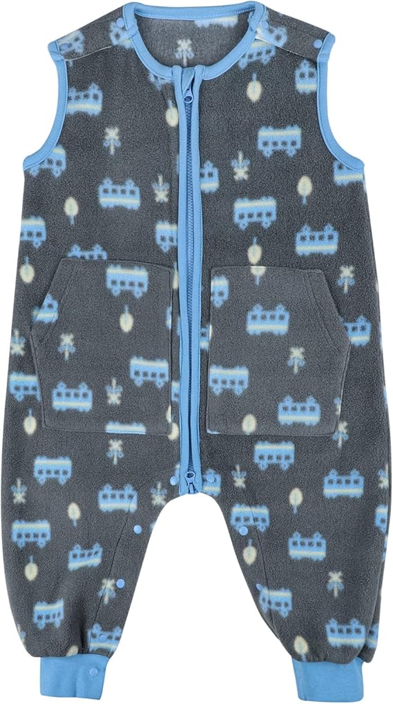 MOEMOE BABY Nursery,Bedding,Blankets & Swaddlers,Swaddles MOEMOE BABY Sleeping Bag with Legs 1 Tog Toddler Sleep Bag with Feet Micro Fleece Wearable Blanket Sleeveless for Boy Girl 6 Month - 3 Years