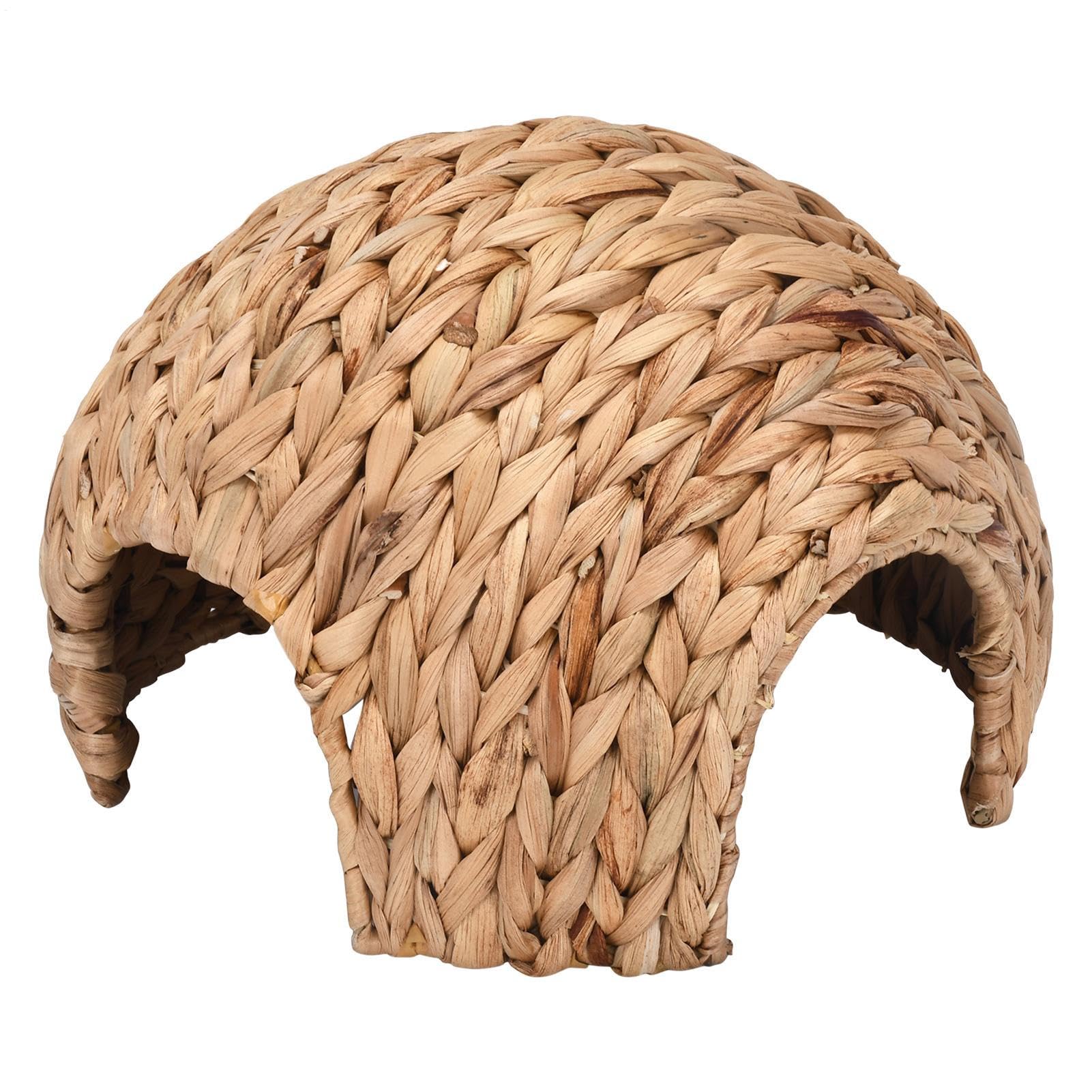 Rabbit Playhouse - Grass Mat House, Natural Chew Toy with Soft Comfortable Interior, Sturdy Safe Small Pet Hideaway for Rabbits, Hamsters, Guinea Pigs | Multi Purpose Indoor Outdoor Play and R