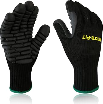 Anti Vibration Gloves, ISO 108192013 Certified, Rubber Coating