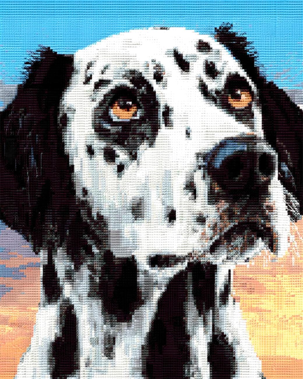 RKFLGEW DIY Seed Bead Embroidery Kits Dalmatian Portrait 40x50cm