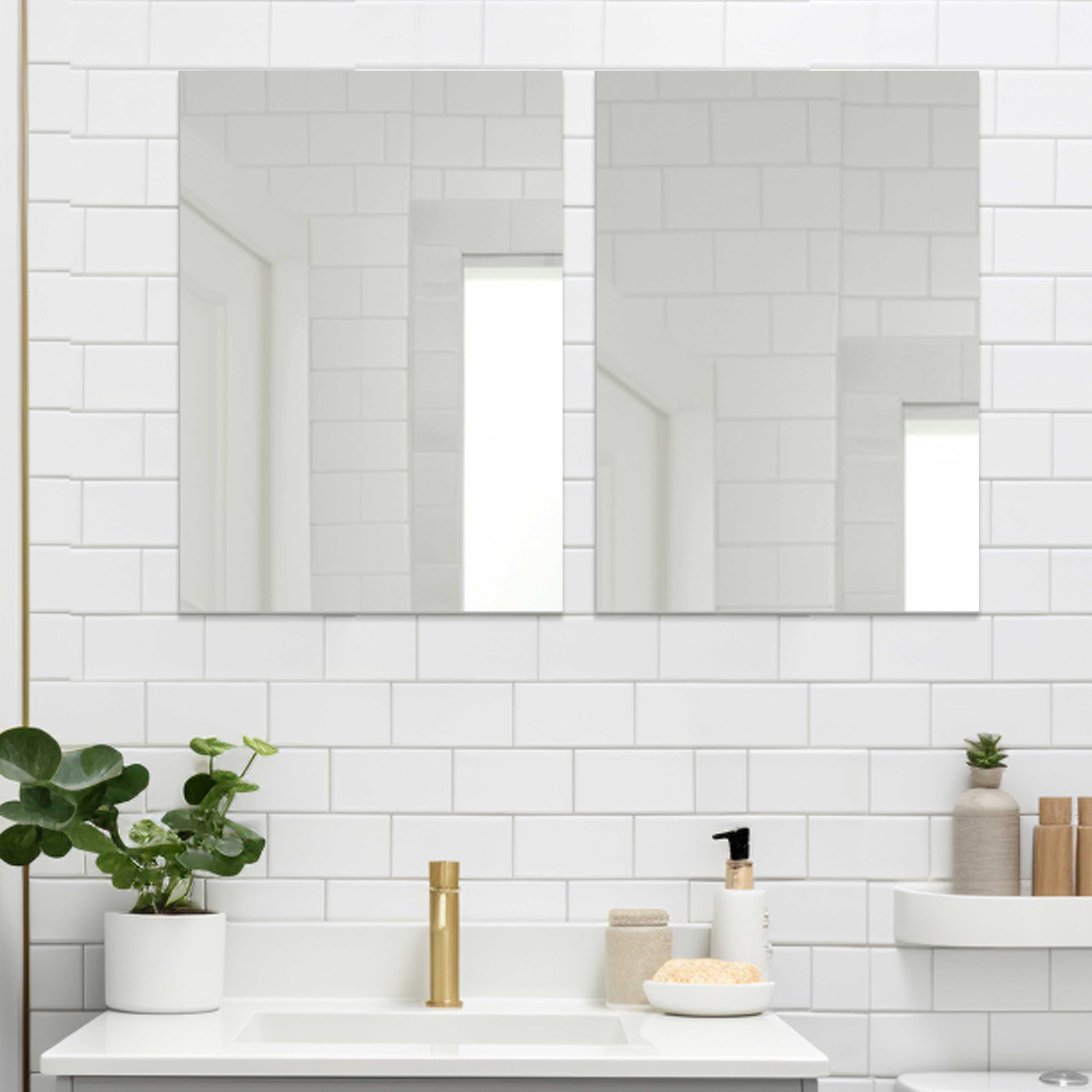 Art Street Rectangle Shape Adhesive Mirror Sticker for Wall on Tiles Bathroom Bedroom Living Room for Home, (Set of 2, Size: 12x16 Inch) (B0DC6S83JM) Amazon Price History, Amazon Price Tracker