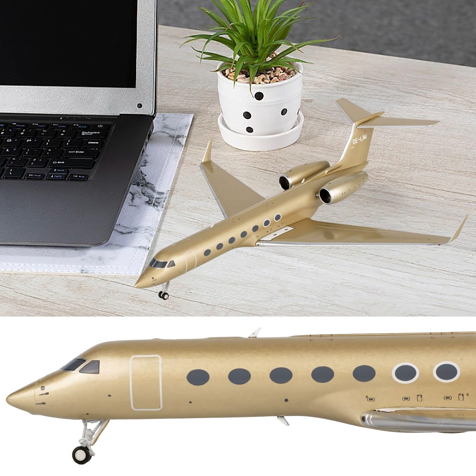 Modello jet privato G550 scala 1:200 resina grandi dimensioni con kit espositore, aereo pressofuso alta qualità for l'arredamento casa ufficio, collezionisti appassionati aviazione