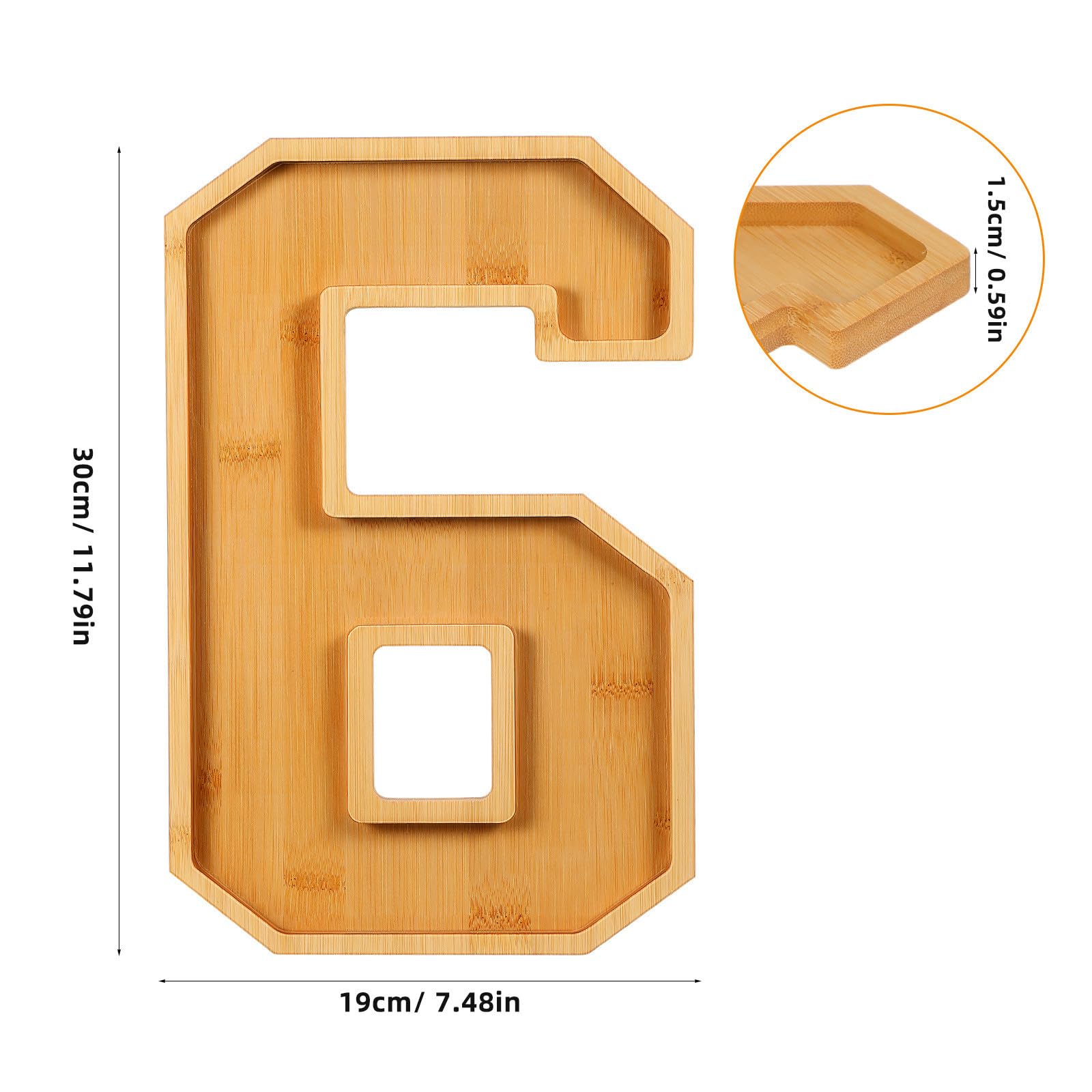 Vassoio in Legno 2026 a Forma di Numero Design Raffinato e Scomparti Multipli per Frutta e Formaggi, per Feste e Celebrazioni, Set 1 Pezzo