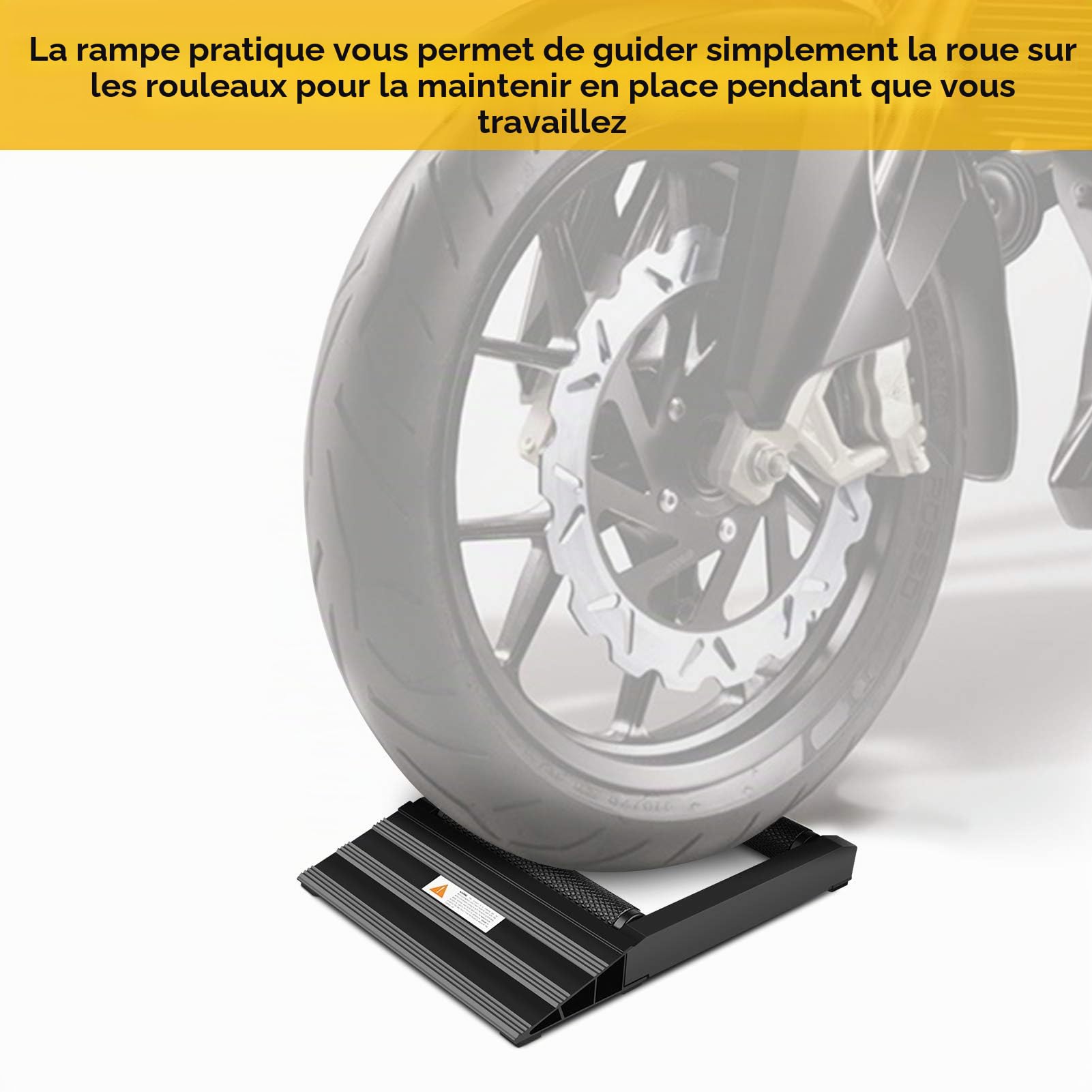Support de Nettoyage Roue Moto Aluminium, Rampe Pratique, 500 LBS