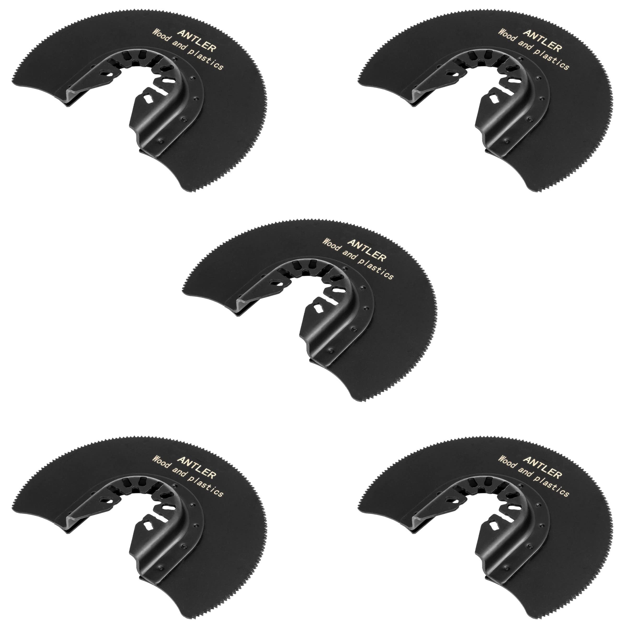 Antler Black Qab88sb 88Mm Segment Blades Compatible With Dewalt Stanley Worx F30 Erbauer & Decker Oscillating Multitool (5 Pack)