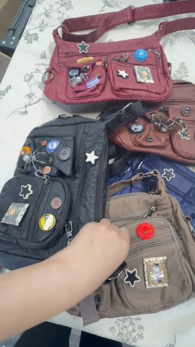 Vintage Y2K Crossbody Bag for Women- Adjustable Strap, Retro