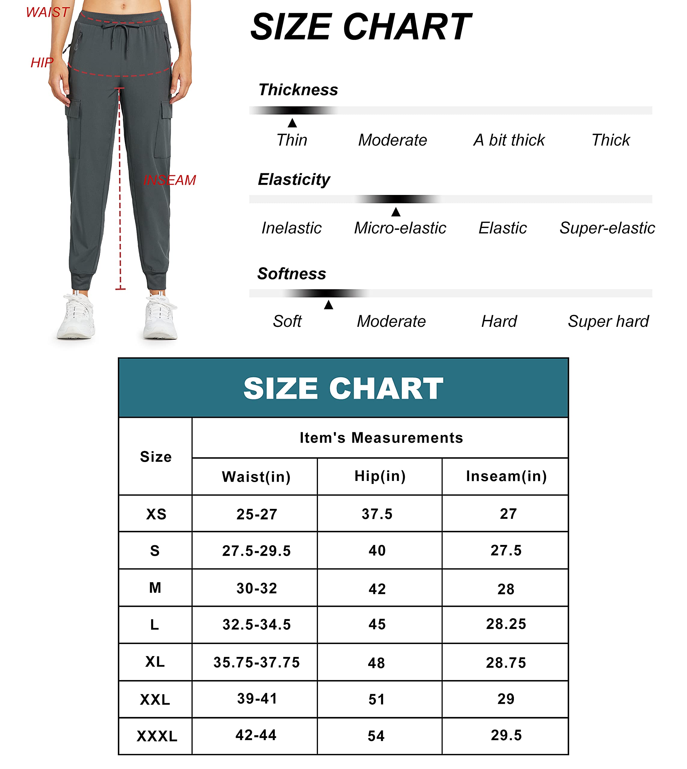 Pantalones Trekking Mujer Cargo Jogger Ligeros Secado Rápido Senderismo Impermeables Pantalón de Verano Jogging Exteriores al Aire Libre