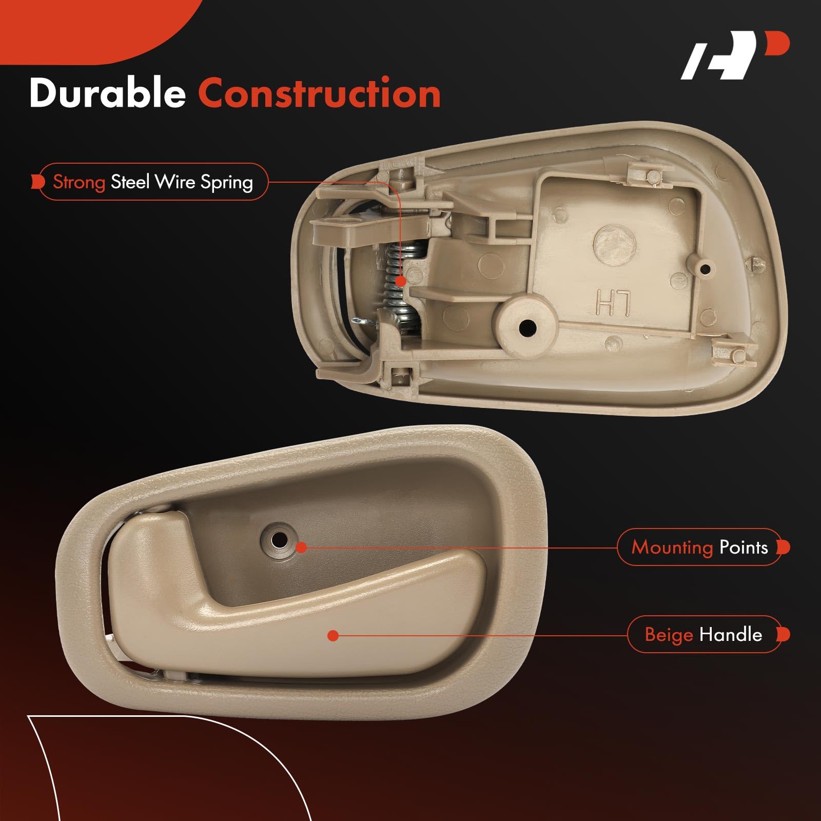 JDMON Set 8 Maniglie Porte Per Toyota Corolla 1998-2002 - Esterno Nero E Interno Grigio, Ricambio Completo