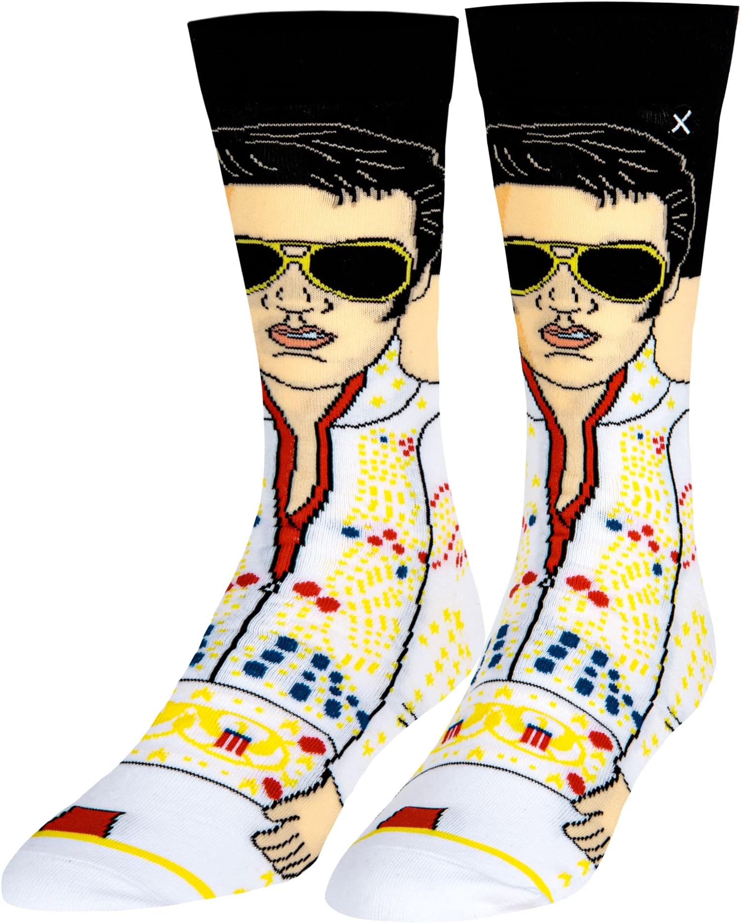 Elvis Presley Crew Sock-King of Rock N' Roll Novelty Sock-Size Large for Men & Women-Gift Fans & Collectors